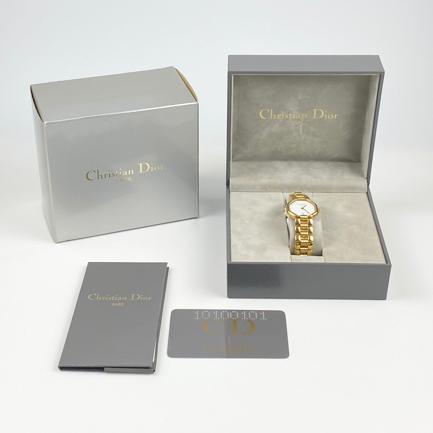 Dior Gold Watch Octagon | Original Box and Papers