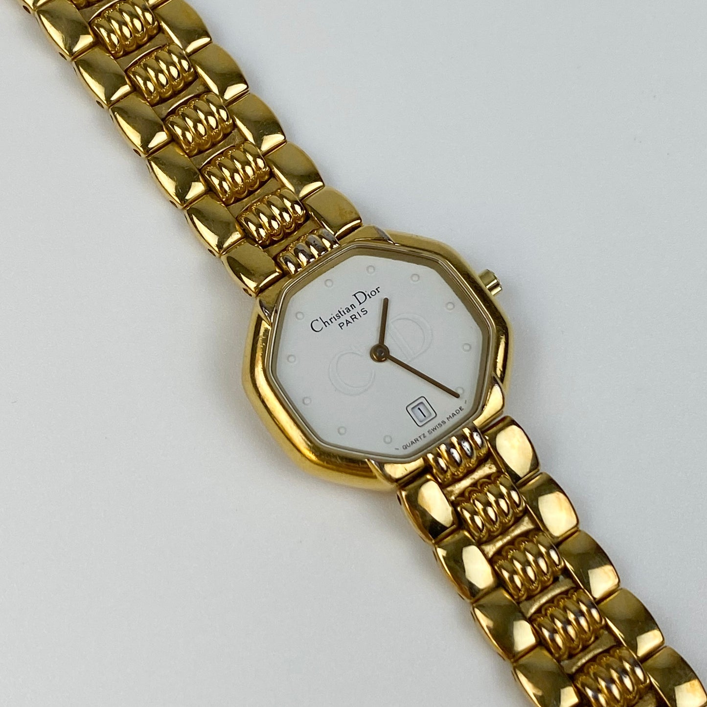 Dior Gold Watch Octagon | Original Box and Papers