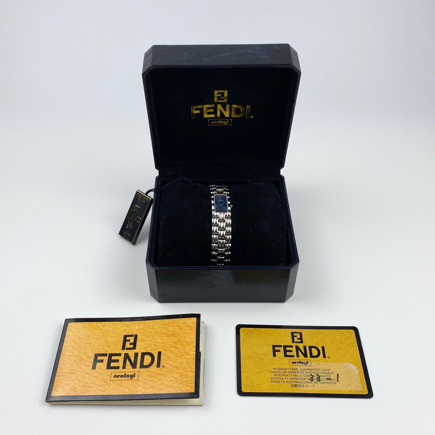 Fendi Silver Watch Blue Dial | Original Box and Papers