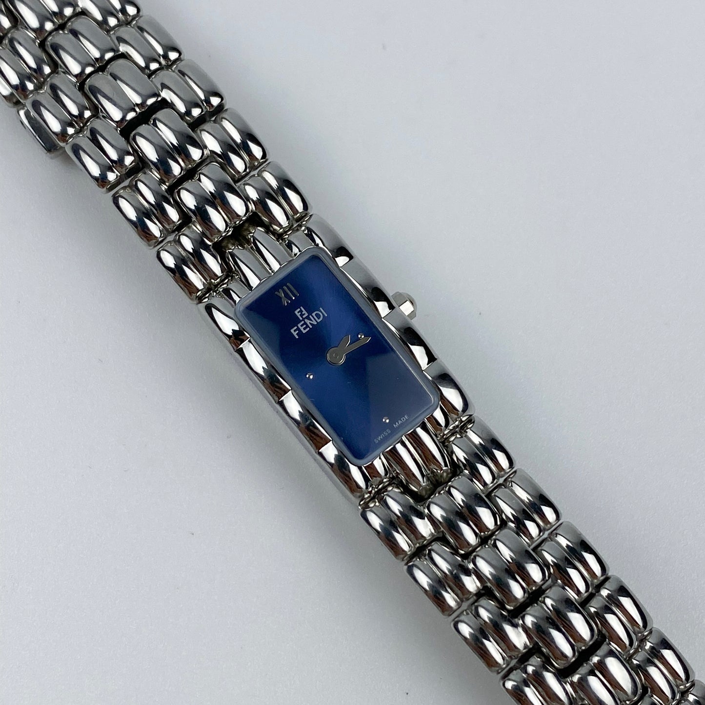 Fendi Silver Watch Blue Dial | Original Box and Papers