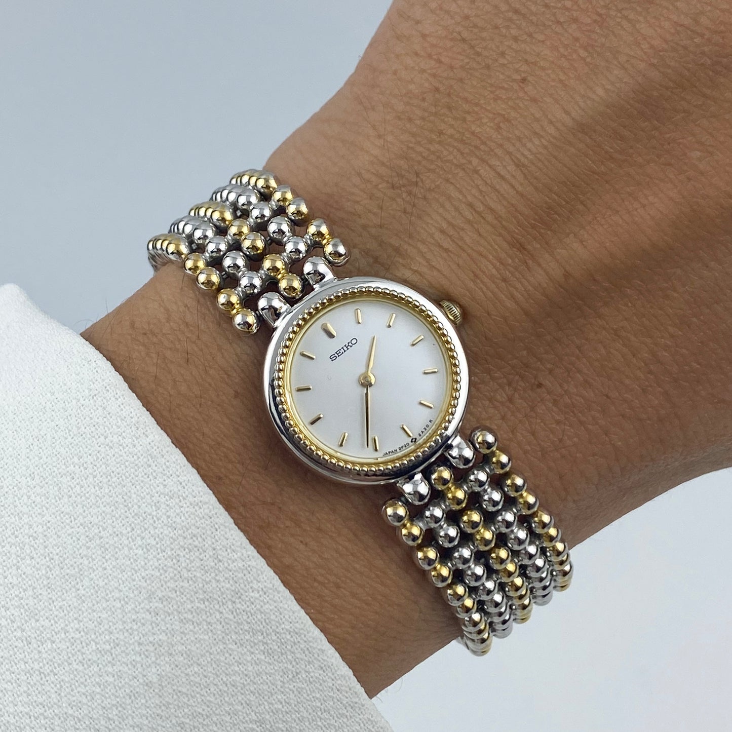 Seiko Vintage Two Tone Watch Pearls